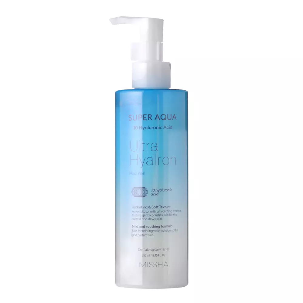 Missha - Super Aqua - Ultra Hyalron Mild Peel - Sanftes, feuchtigkeitsspendendes Peeling - 250ml