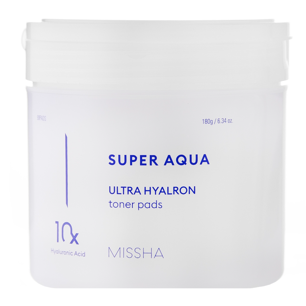 Missha - Super Aqua Ultra Hyalron Toner Pads - Feuchtigkeitsspendende Gesichtspads - 180g/90pcs