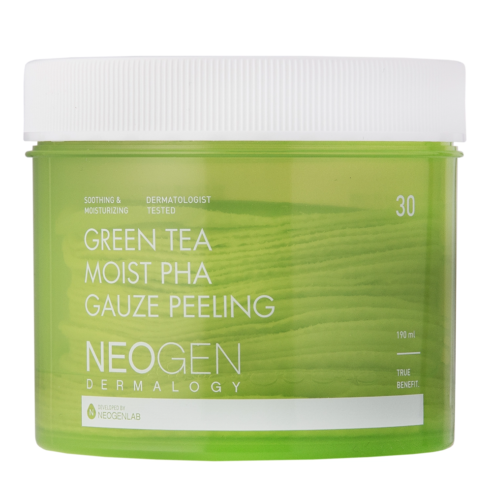 Neogen - Green Tea Moist PHA Gauze Peeling - Pads mit Säuren und grünem Tee - 30pcs/190ml