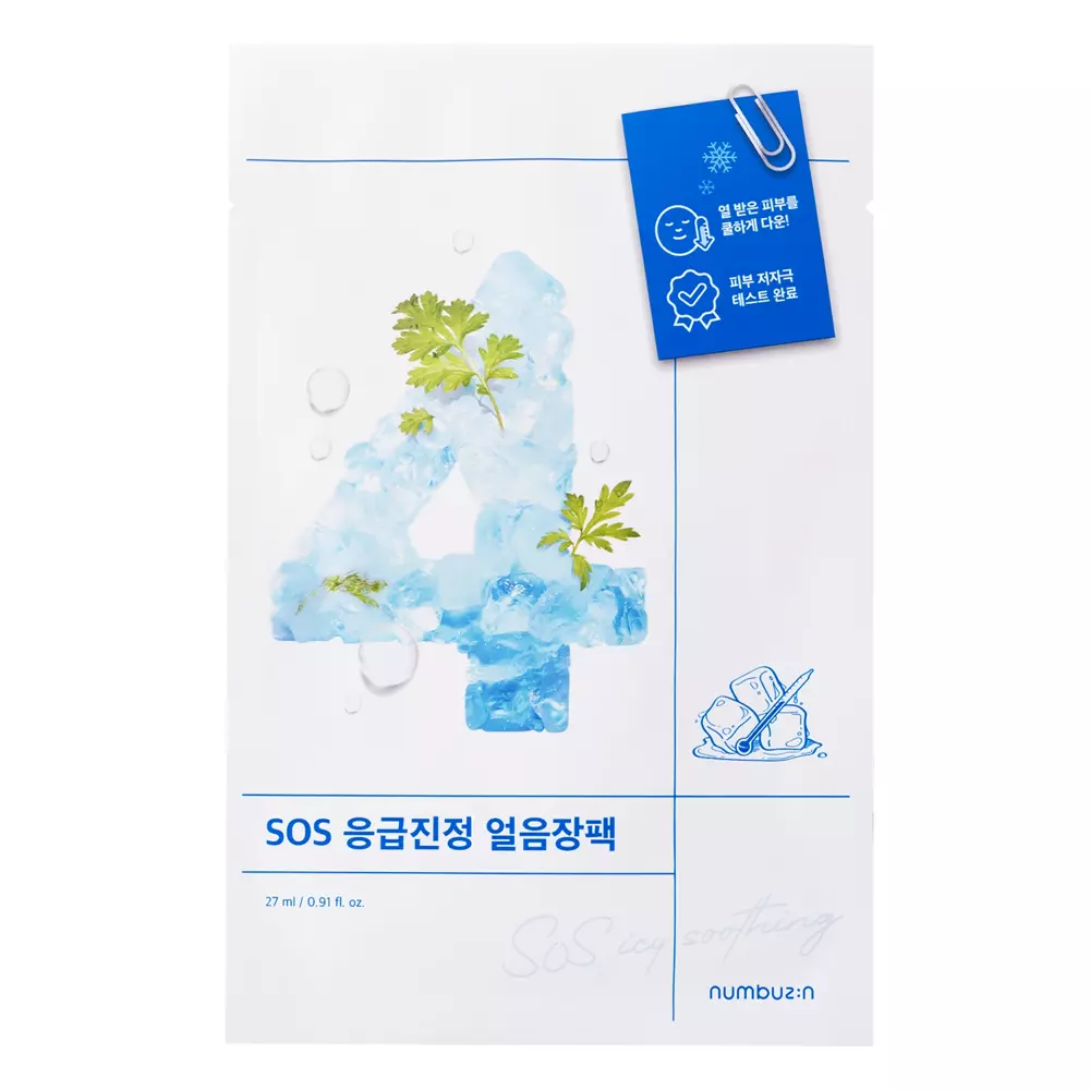 Numbuzin - No.4 Icy Soothing Sheet Mask - Kühlende Tuchmaske - 27ml