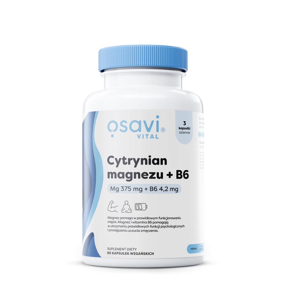 Osavi - Magnesiumcitrat + B6, 375mg + 4,2mg - 90 Kapseln