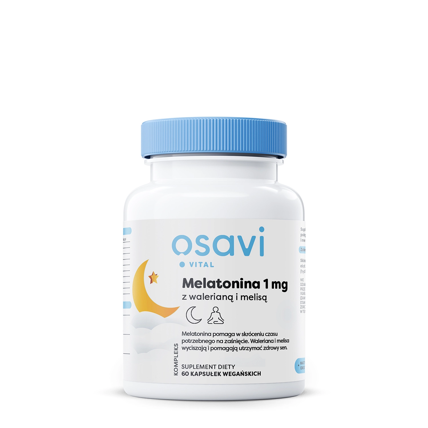 Osavi - Melatonin mit Baldrian und Melisse 1mg - 60 Kapseln