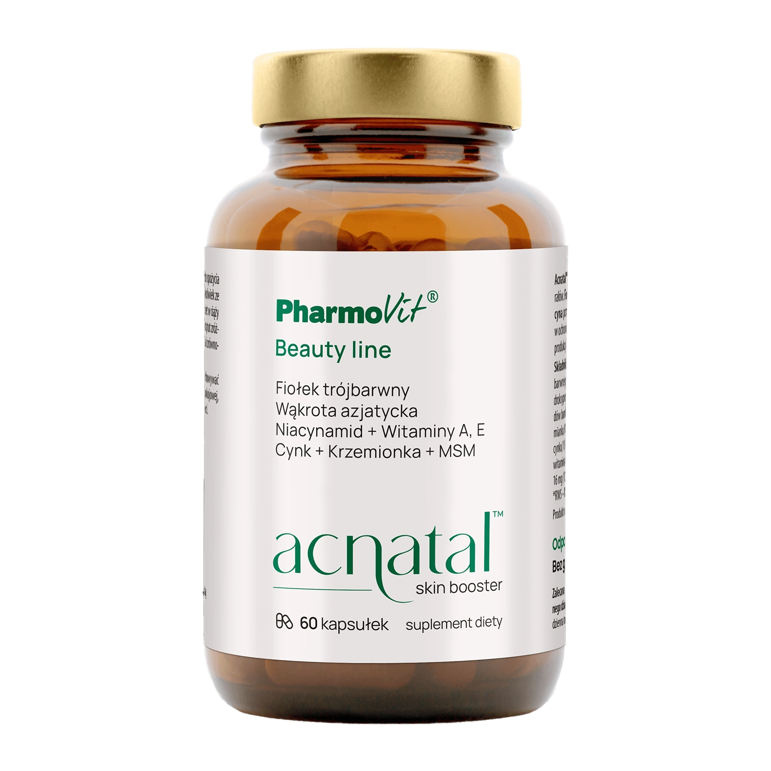 Pharmovit - Acnatal Skin Booster - Nahrungsergänzungsmittel zur Unterstützung bei der Bekämpfung von Akne - Kapseln - 60pcs