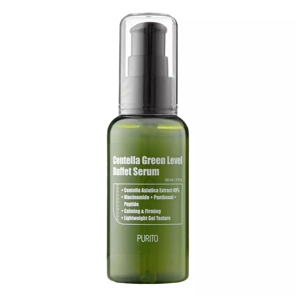 Purito - Centella Green Level Buffet Serum - Gesichtsserum mit Peptiden und Centella-Asiatica-Extrakt - 60ml