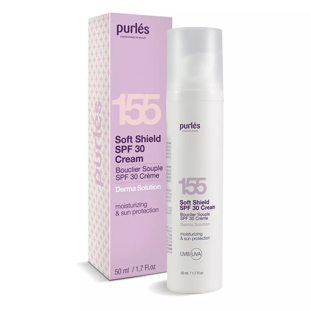 Purles - 155 - Soft Shield SPF30 Cream - Leichte, feuchtigkeitsspendende Creme mit Sonnenschutz - 50ml