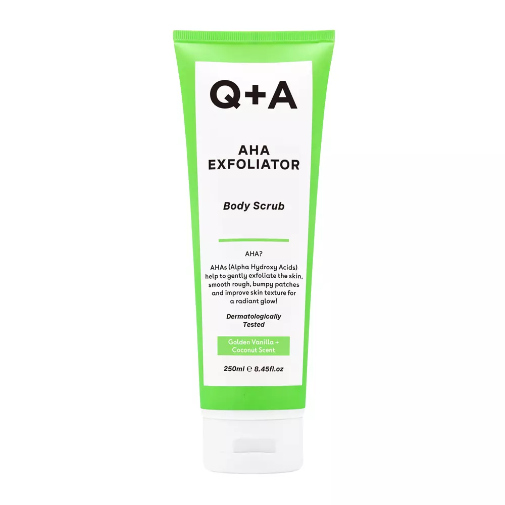 Q+A - AHA Exfoliator Body Scrub - Glättendes Körperpeeling mit AHA-Säuren - 250ml