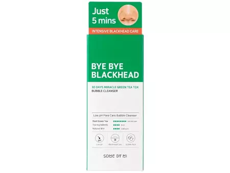 Some By Mi - Bye Bye Blackhead 30 Days Miracle Green Tea Tox Bubble Cleanser  - Reinigender Gesichtswaschschaum mit Grüntee-Extrakt - 120ml