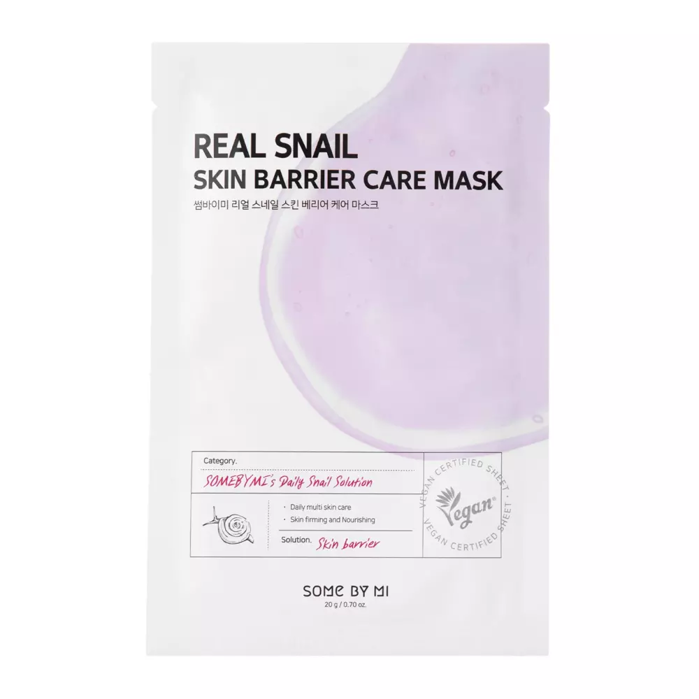 Some By Mi - Real Snail Skin Barrier Care Mask - Stärkende Tuchmaske  - 20g