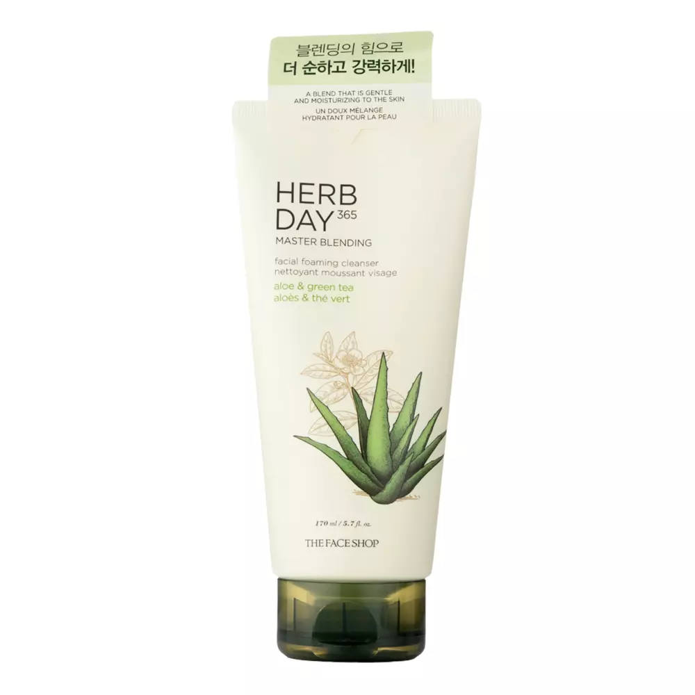 The Face Shop - Herb Day 365 - Master Blending Foaming Cleanser Aloe & Green Tea - Reinigungsschaum  - 170ml