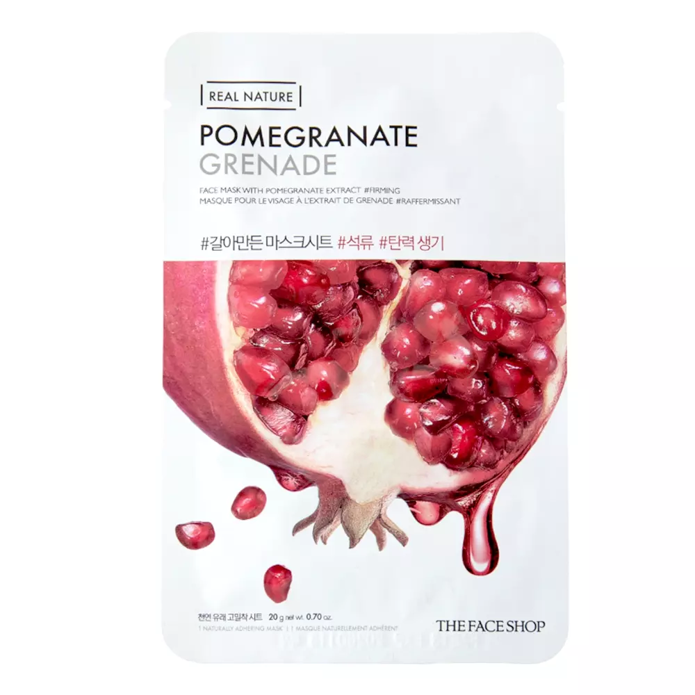 The Face Shop - Real Nature  Face Mask Pomegranate - Straffende Granatapfel Tuchmaske - 20g