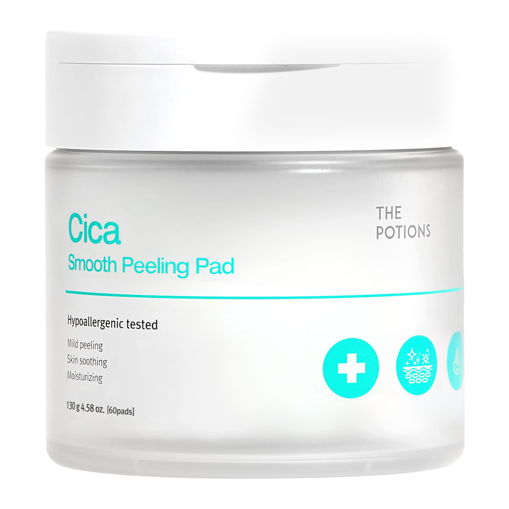 The Potions - Cica Smooth Peeling Pad - Peeling-Gesichtspads mit PHA-Säuren - 60 Stück/130g