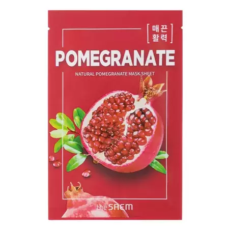 The SAEM - Natural Pomegranate Mask Sheet - Granatapfel-Extrakt-Maske - 21 ml