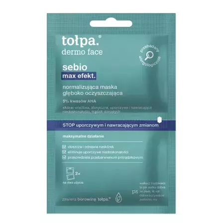 Tolpa - Dermo Face Sebio Max Efekt - Normalisierende Tiefenreinigungsmaske - 2x6ml