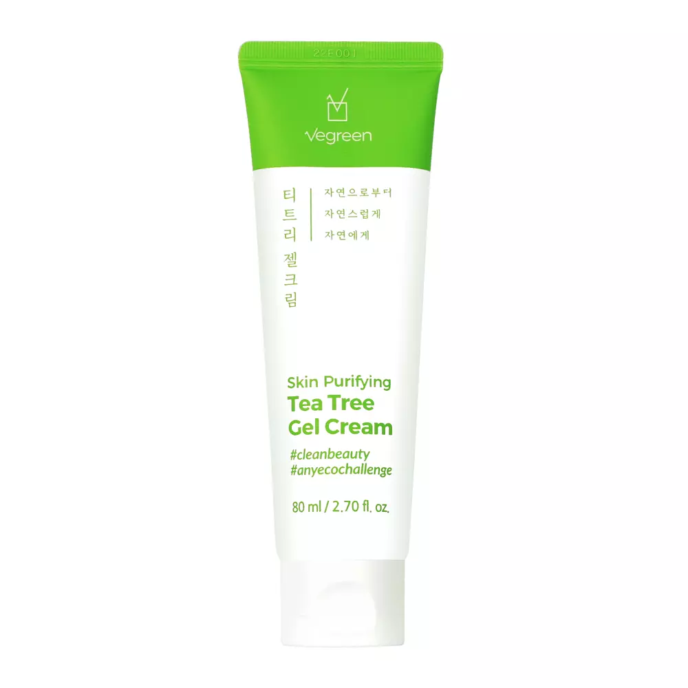 Vegreen - Skin Purifying Tea Tree Gel Cream - Gesichtscreme mit Teebaumextrakt - 80ml