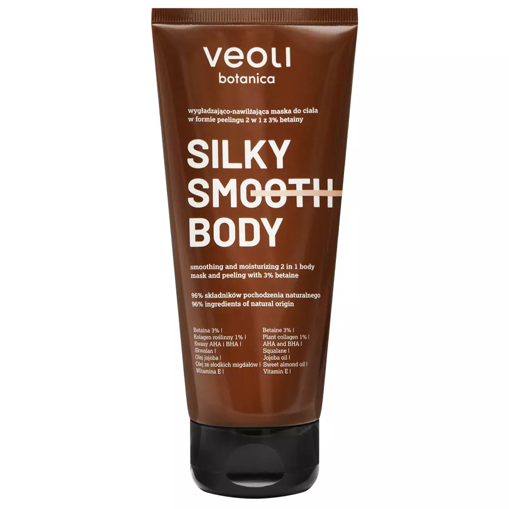 Veoli Botanica - Silky Smooth Body - Glättende und feuchtigkeitsspendende Körpermaske in Form eines Peelings 2in1 - 180ml