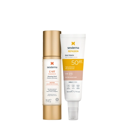 sesderma - C-VIT Radiance + Repaskin Silk Touch Color SPF50 - Gesichtspflege-Set - 50ml+50ml