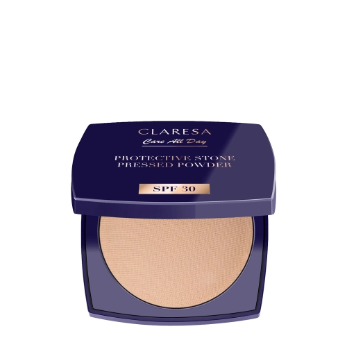 Claresa - Protective Stone Pressed Powder SPF 30 - Fixierender Kompaktpuder mit LSF 30 - 10g