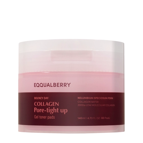 EQQUALBERRY - Collagen Pore Tight Up Gel Toner Pad - Poren verkleinernde Gesichtspads - 60 Stk./140ml