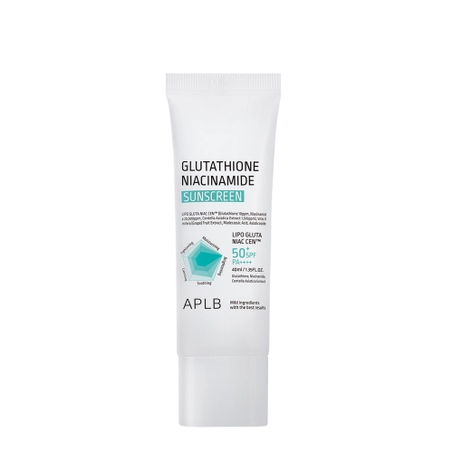 APLB - Glutathione Niacinamide Sunscreen SPF50+ PA++++ - Aufhellende Gesichtscreme mit Filter - 40ml