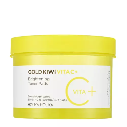 Holika Holika - Gold Kiwi Vita C Plus Brightening Toner Pad - Aufhellende Toner Pads - 80 Stück