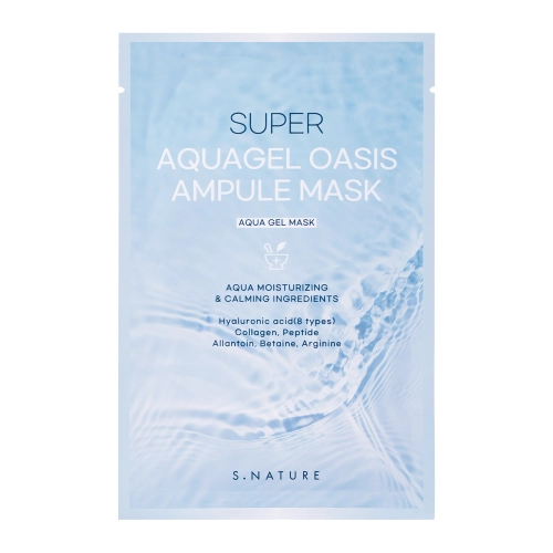 S.Nature - Super Aquagel Oasis Ampule Mask - Feuchtigkeitsspendende Tuchmaske für das Gesicht - 1pc/30ml