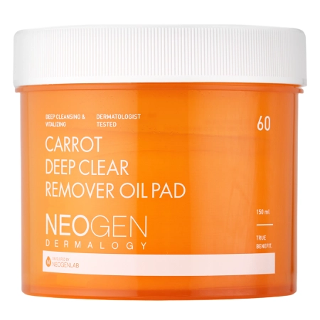 Neogen - Dermalogy Carrot Deep Clear Remover Oil Pad - Reinigende Gesicht Pads - 60pcs/150ml