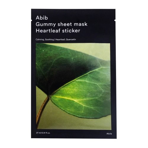 Abib - Gummy Sheet Mask Heartleaf Sticker - Feuchtigkeitsspendende Tuchmaske - 27ml