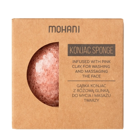 Mohani - Natürlicher Konjac-Gesichtswaschschwamm mit rosa Tonerde
