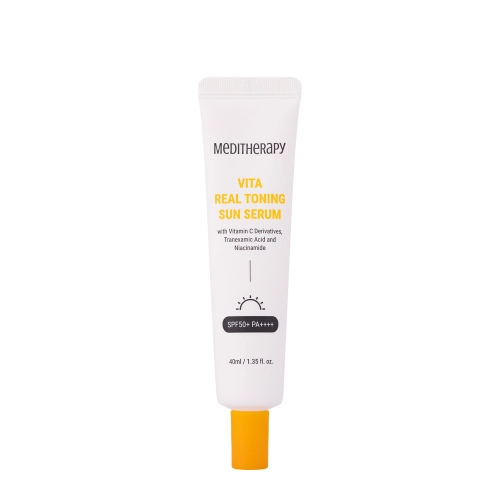 Meditherapy - Vita Real Toning Sun Serum SPF 50+ PA++++ - Feuchtigkeitsspendendes Gesichtsserum mit Filter - 40ml