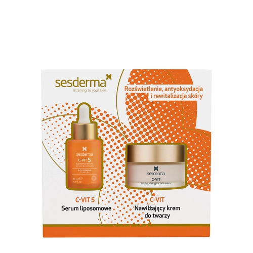 sesderma - C-VIT Set - Set aus aufhellenden Produkten - Serum + Creme - 50ml+30ml