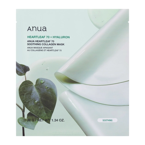 Anua - Heartleaf 70 Soothing Collagen Mask - Lindernde Tuchmaske mit Kollagen - 38g
