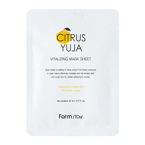 Farmstay - Citrus Yuja Vitalizing Mask Sheet - Revitalisierende Maske mit Yuzu-Frucht-Extrakt - 23ml/1Stk