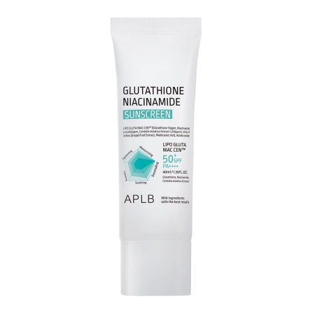 APLB - Glutathione Niacinamide Sunscreen SPF50+ PA++++ - Aufhellende Gesichtscreme mit Filter - 40ml