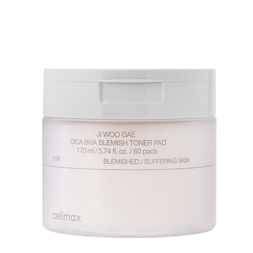 Celimax - Ji.Woo.Gae Cica BHA Blemish Toner Pad - Peelende Gesichtspads - 60pcs