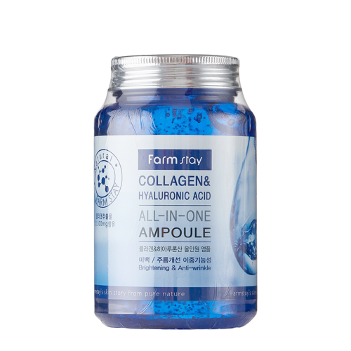 Farmstay - Collagen & Hyaluronic Acid All-In-One Ampoule - Feuchtigkeitsspendende Ampulle mit Kollagen und Hyaluronsäure - 250ml