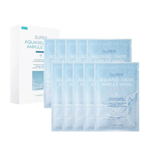 S.Nature - Super Aquagel Oasis Ampoule Mask Set - Set von Feuchtigkeitsspendenden Tuchmasken für das Gesicht - 10x30ml