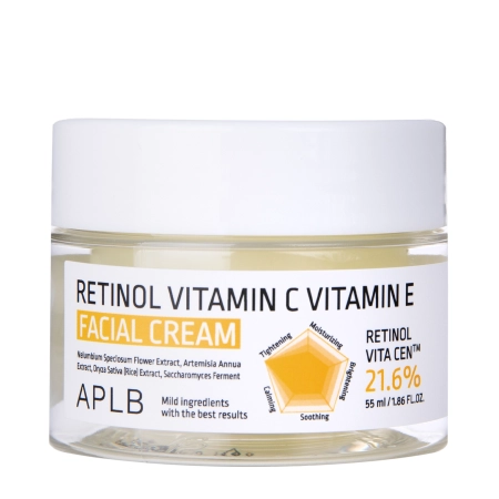 APLB - Retinol Vitamin C Vitamin E Facial Cream - Gesichtscreme mit Retinol und den Vitaminen C und E - 55ml
