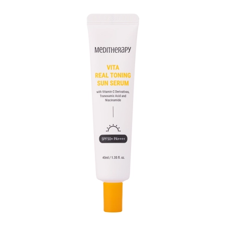 Meditherapy - Vita Real Toning Sun Serum SPF 50+ PA++++ - Feuchtigkeitsspendendes Gesichtsserum mit Filter - 40ml