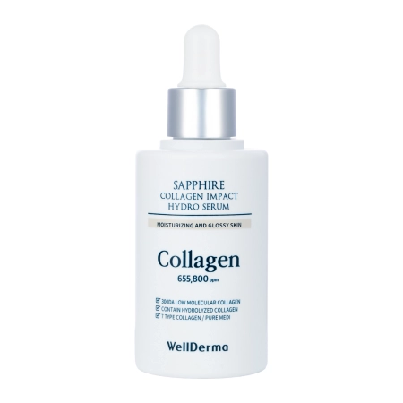 WellDerma - Sapphire Collagen Impact Hydro Serum - Feuchtigkeitsspendendes Gesichtsserum - 50ml