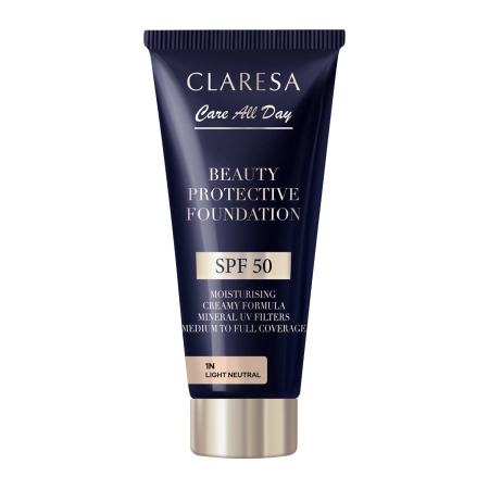 Claresa – Beauty Protective Foundation SPF 50 – Feuchtigkeitsspendende Foundation mit LSF 50 – 1N Light Neutral – 30ml