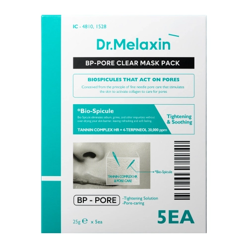 Dr.Melaxin - BP Pore Clear Mask Pack - Reinigende Gesichtsmasken in einem Tuch - 5x25g