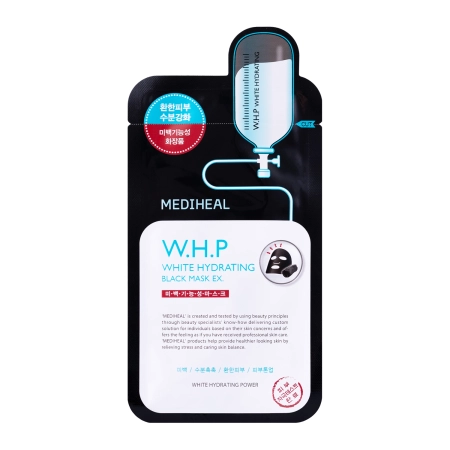 Mediheal - W.H.P White Hydrating Black Mask EX - Aufhellende und feuchtigkeitsspendende Gesichtsmaske - 1 Stück/27ml