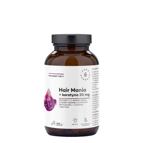 Aura Herbals - Hair Mania + Keratin 20 mg - Kapseln - 120 Stück